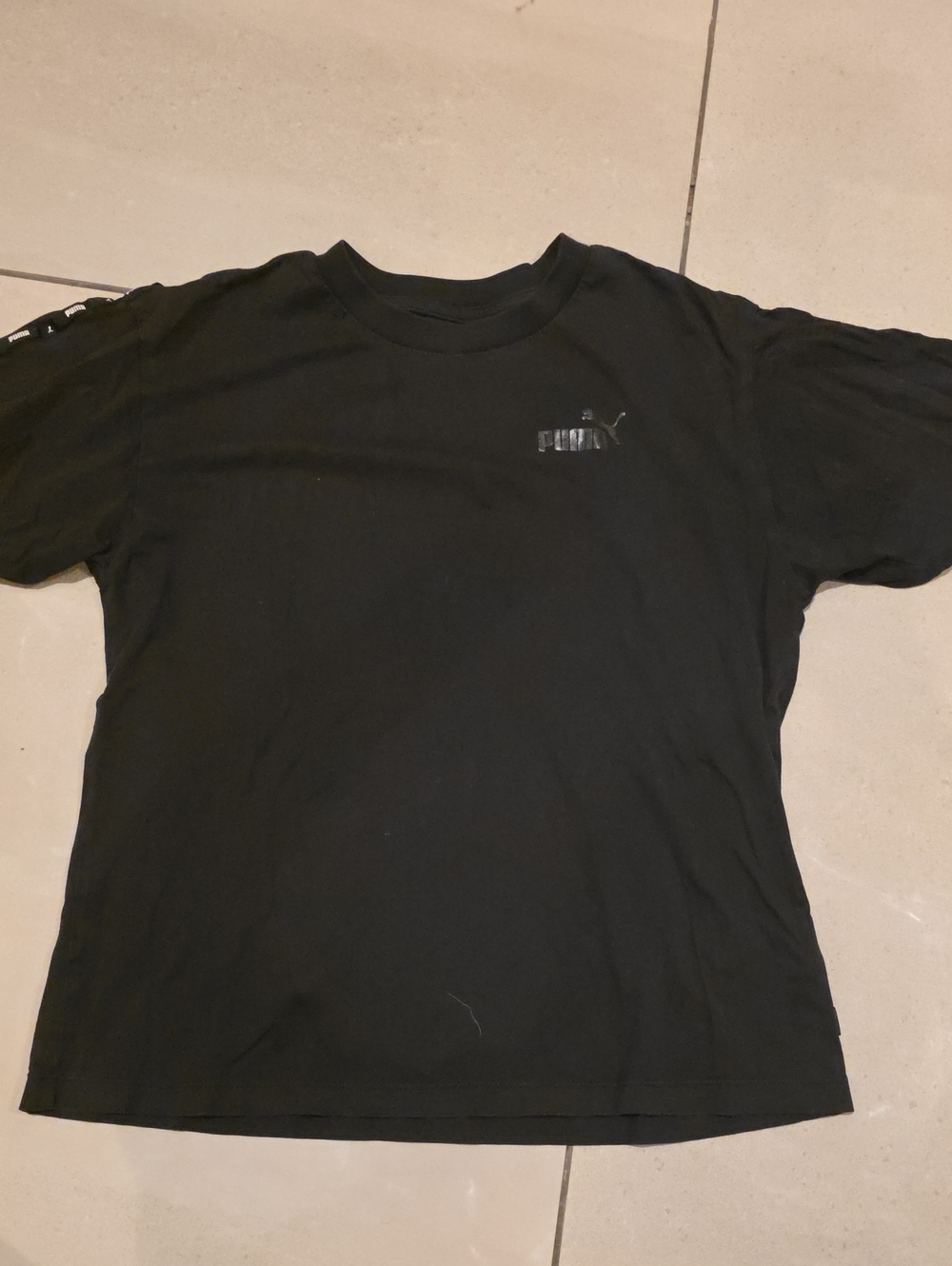 Puma Black Short Sleeve Tee with Subtle Chest Logo